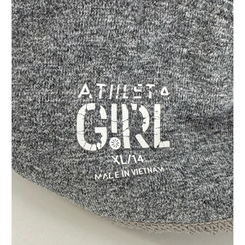 Athleta Girl Heather Gray Black Athletic Leggings‎ XL/14 Activewear Pants